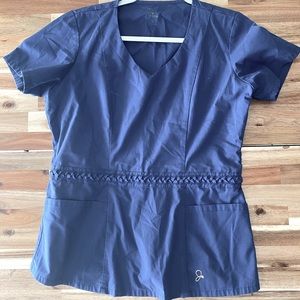 Januu navy blue medium scrub top